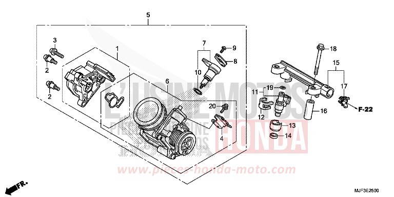 DROSSELKLAPPENGEHAEUSE von CTX700 ABS DARKNESS BLACK METALLIC (NH463) von 2014